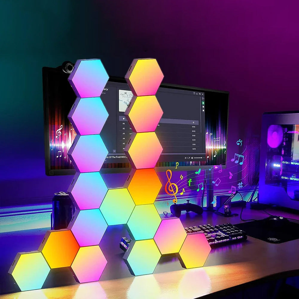 Luzes de Parede RGB Smart LED - Várias Combinações, Iluminação Inteligente, Sincronização com Música Luzes de Parede RGB Smart LED - Várias Combinações, Iluminação Inteligente, Sincronização com Música